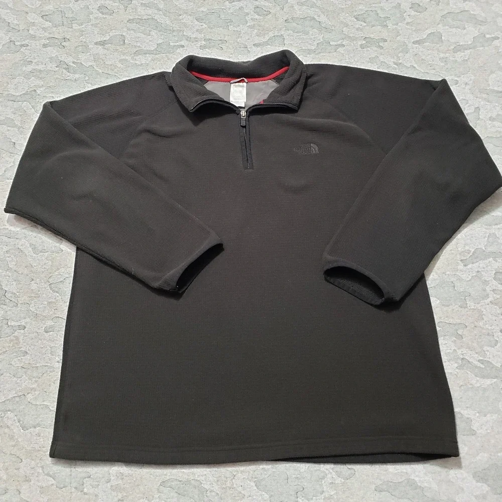 North‎ Face Sweatshirt Mens XL Black Fleece Pull Over Quarter Zip Outdoors